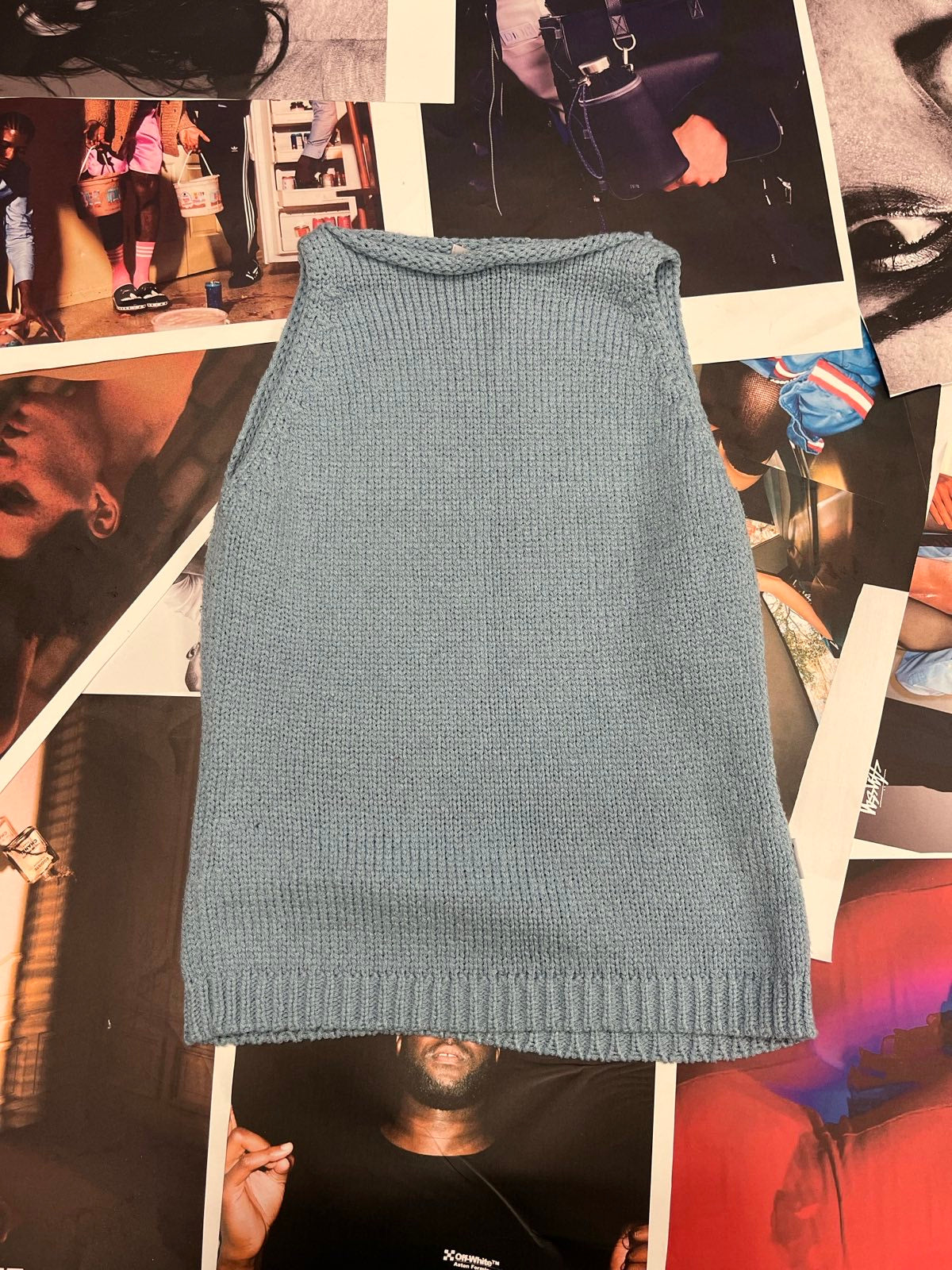 (S) Sergio Tacchini Milano světle modrý pletený top