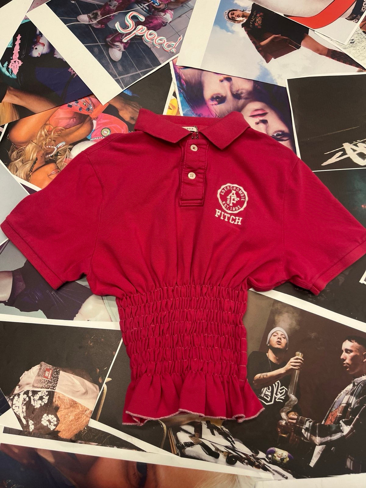 (XL) Reworked žabičkový top růžový Abercrombie