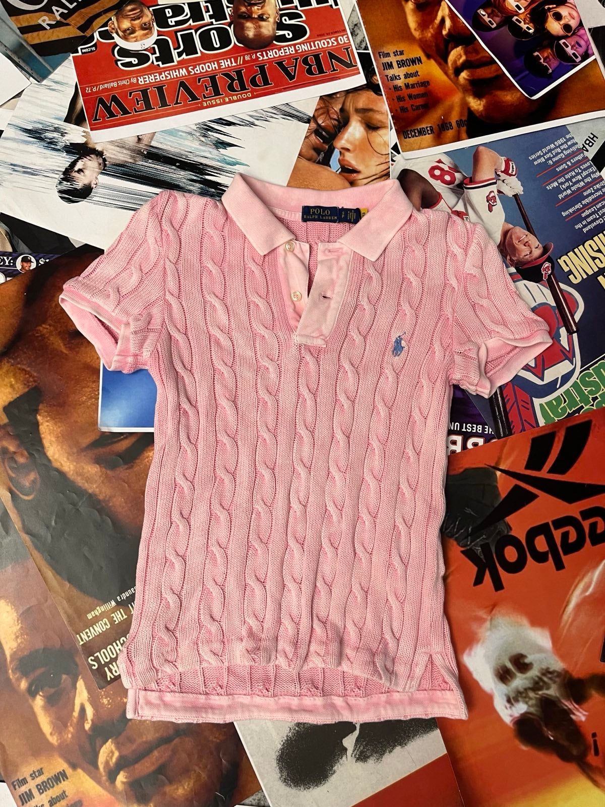 Polo Ralph Lauren POLO TRIKO pletené dámské růžové s malým modrým vyšitým logem na srdci S