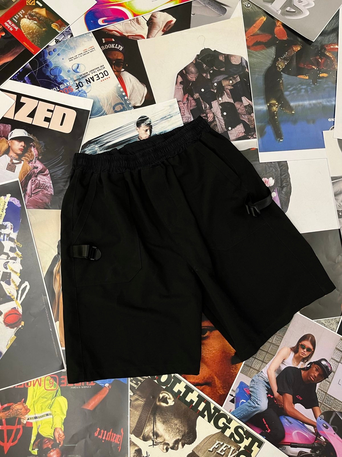 Tummachines pánské kraťasy černé kapsáčové L