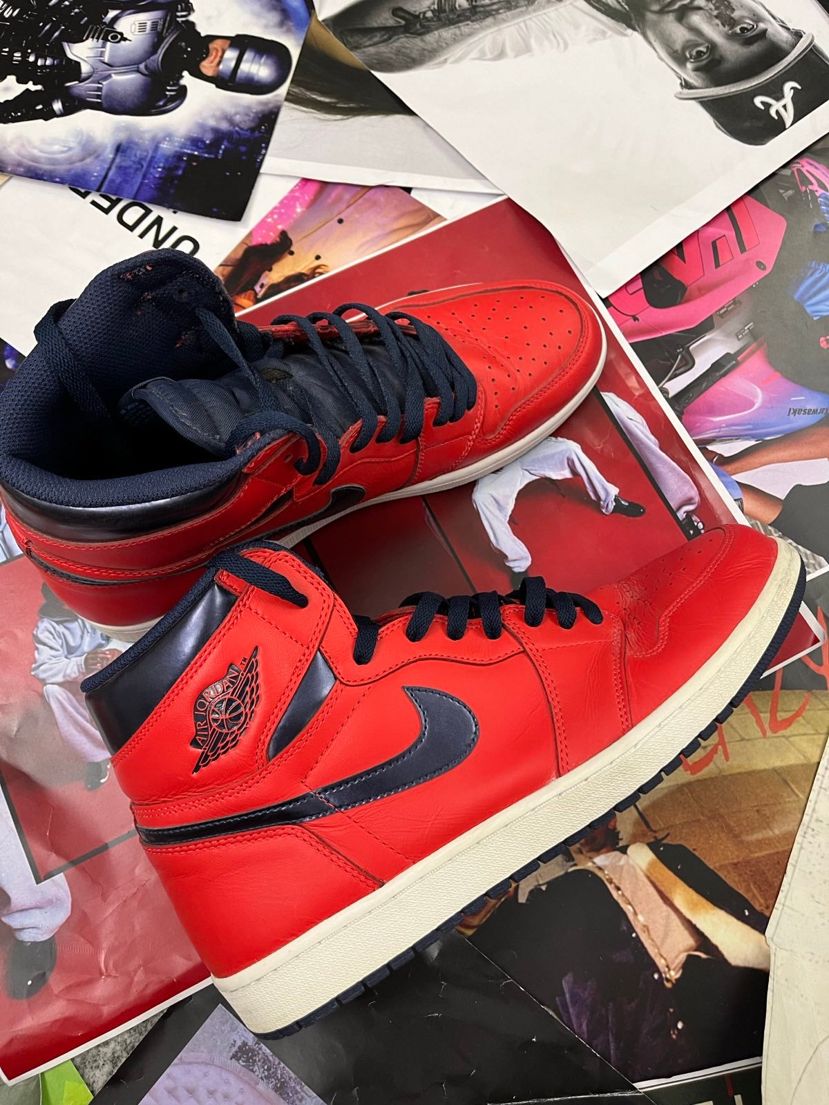 (47) Nike Air Jordan 1 Retro High OG "David Letterman" tenisky oranžovo–modré