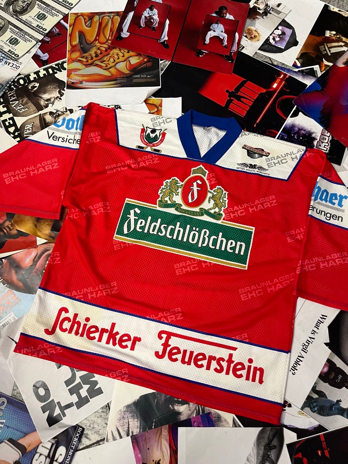 (2XL) Metzen Athletic Munchen DRES hokejový červený Feldschlößchen 46 Krinner