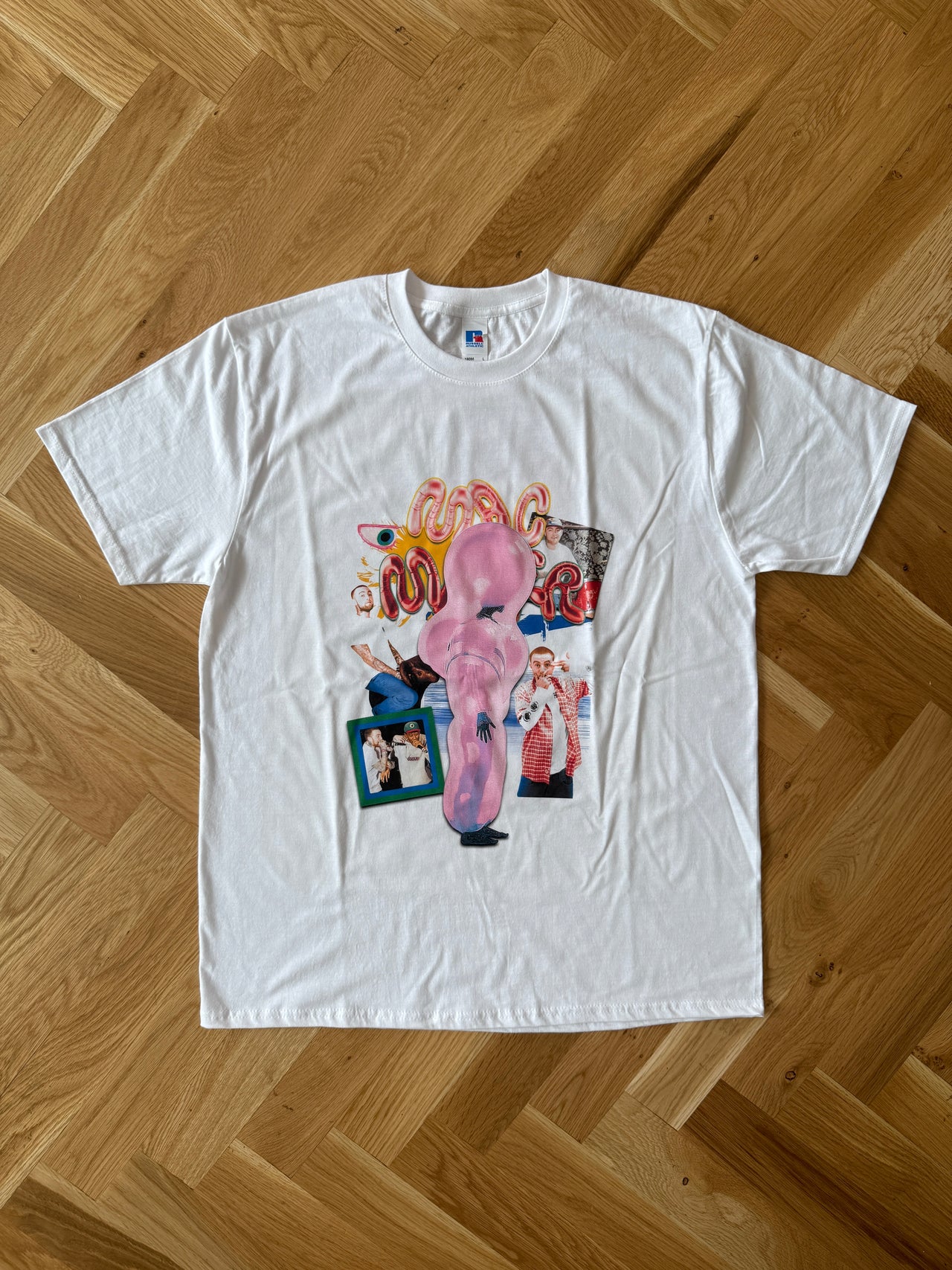 Bootleg tee Mac Miller bílé potisk na obou stranách L