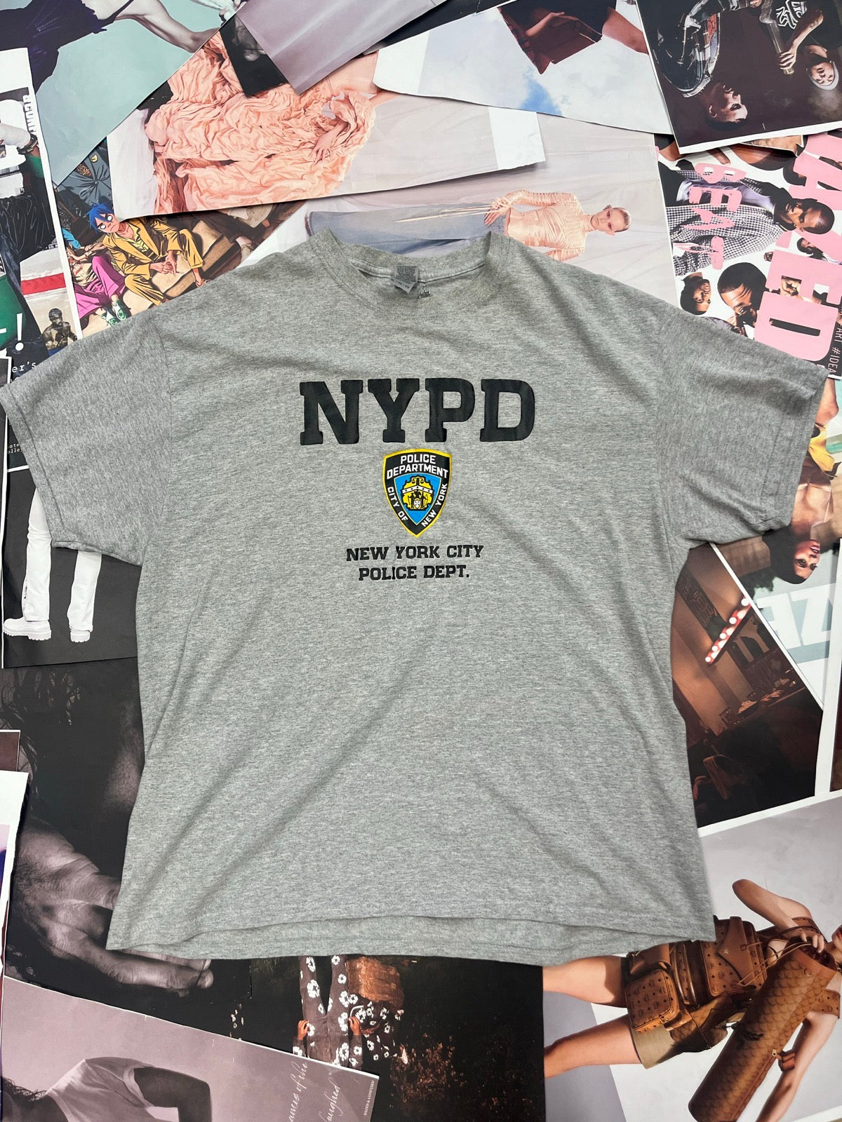 (XL) NYPD New York City Police Department šedé triko