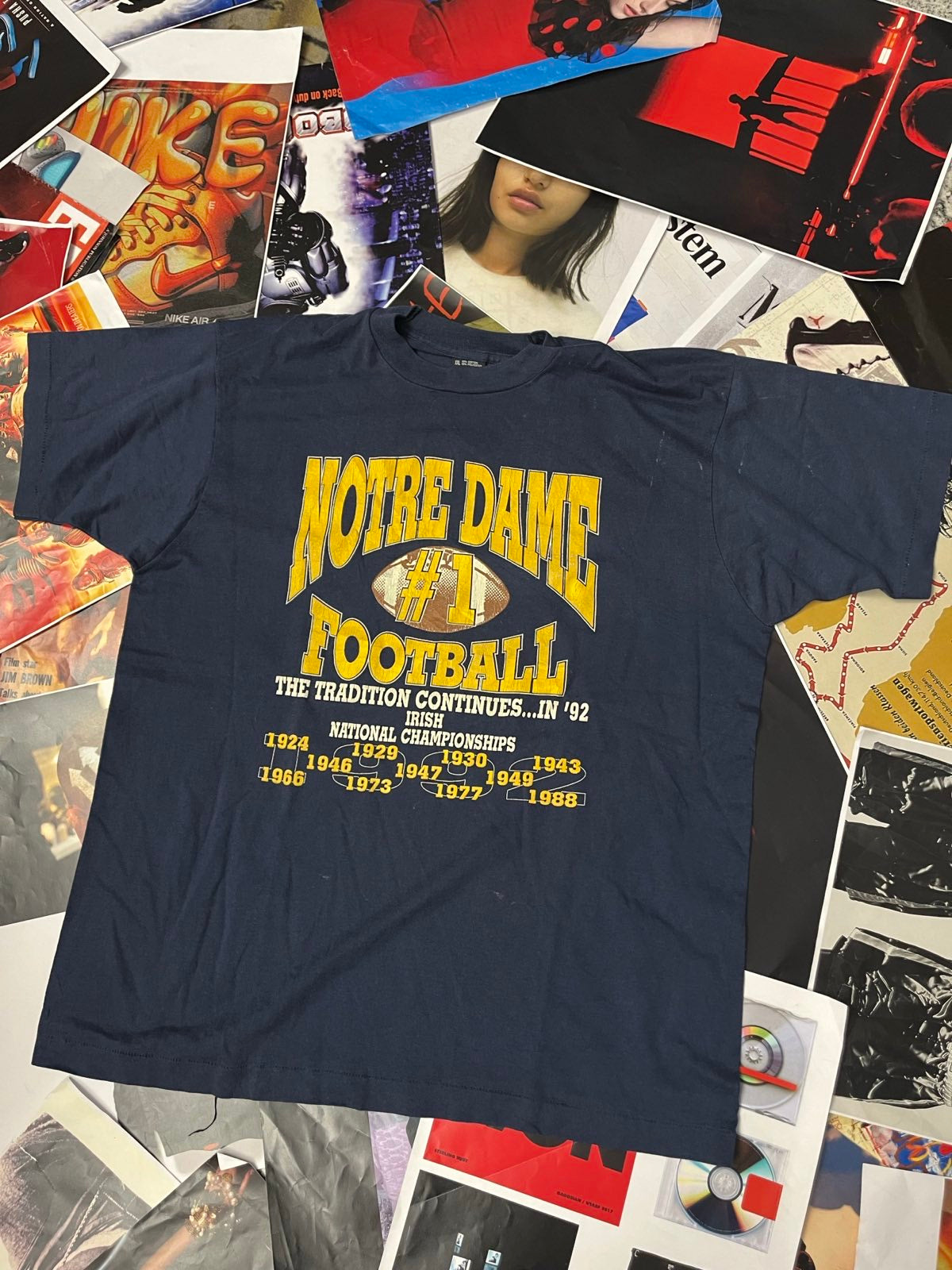 (2XL) Screen Stars Best Triko modré Notredame Football