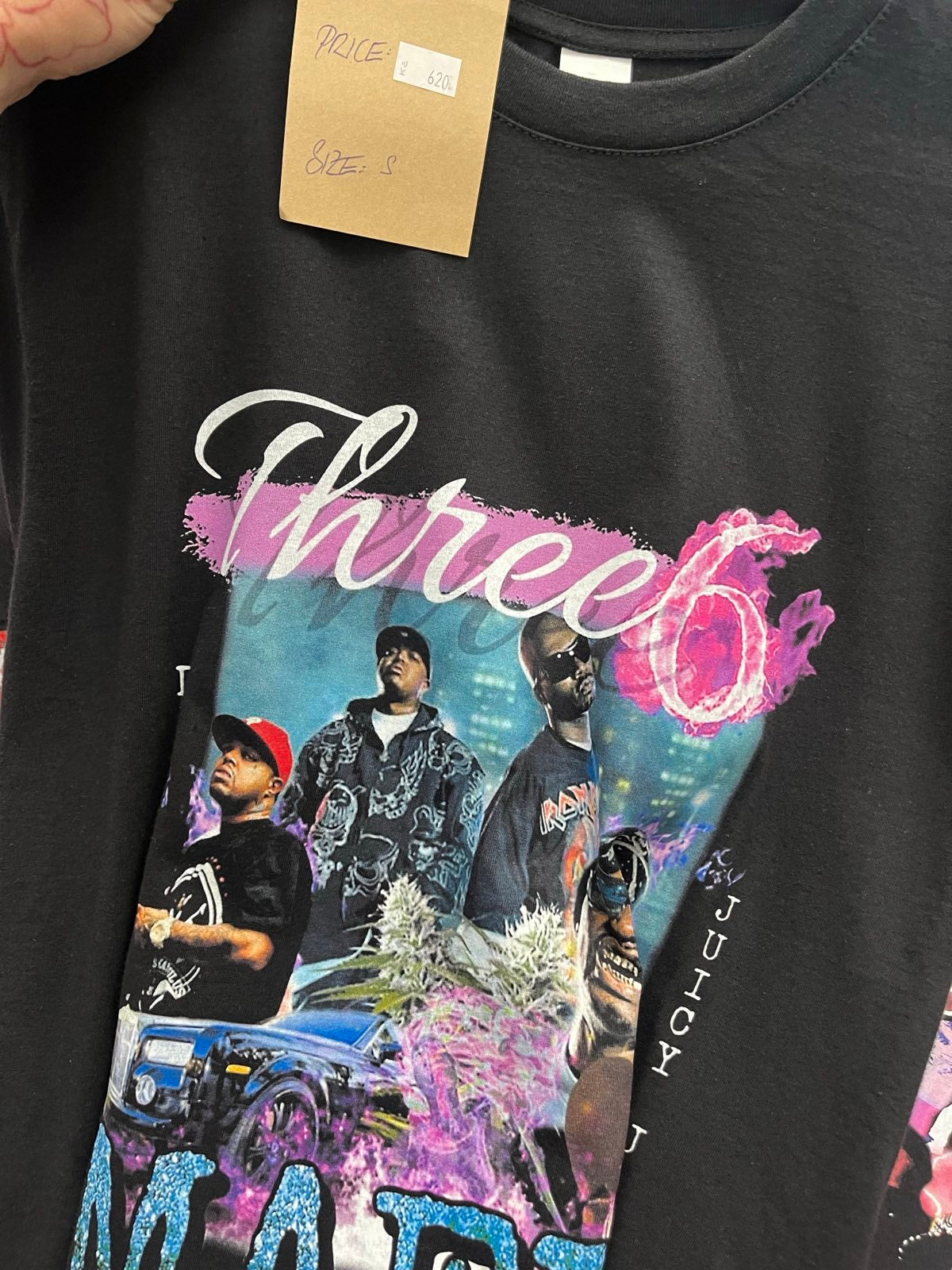 Triko BOOTLEG černé potisk Three Six Mafia