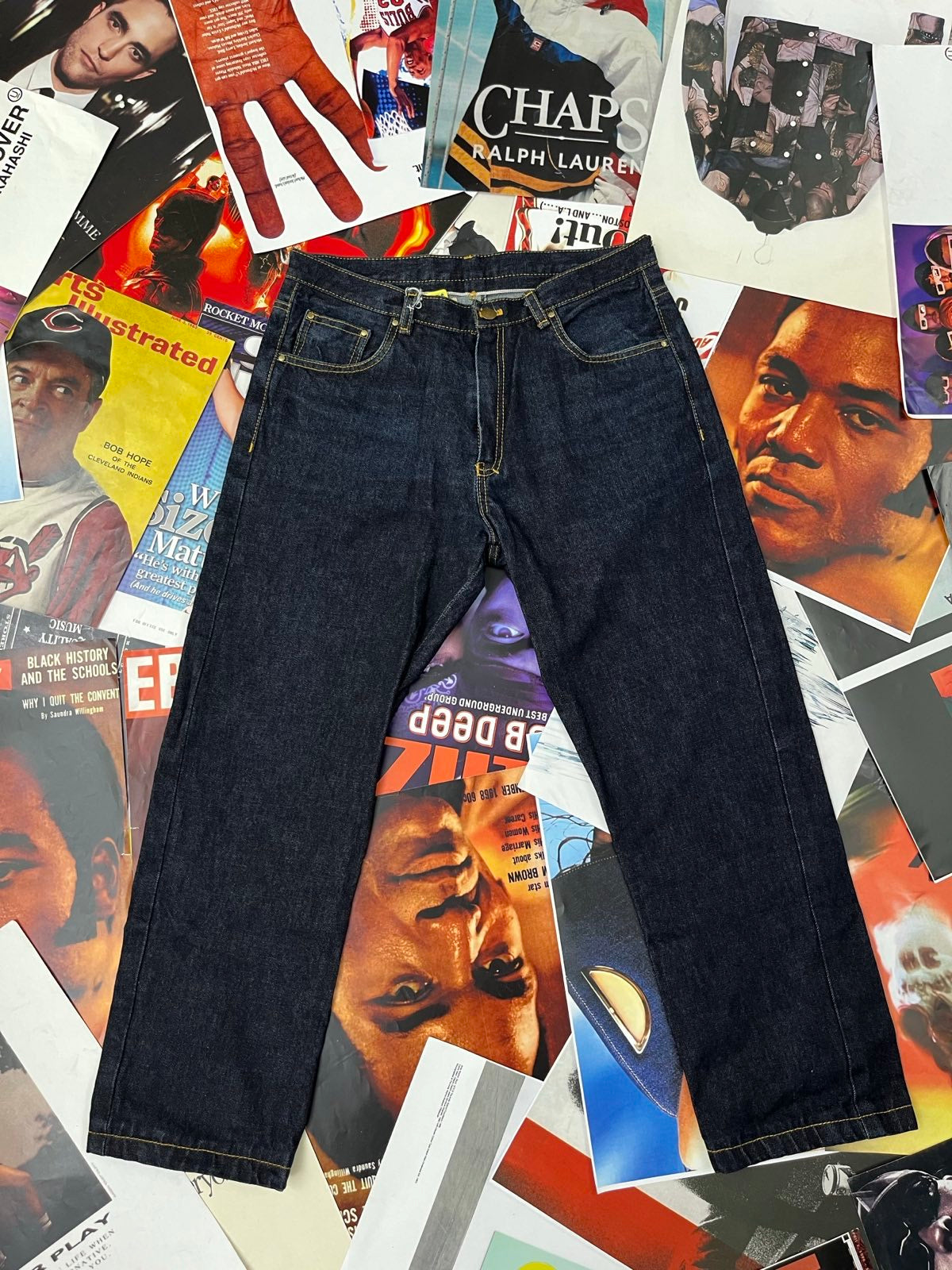 Custom modré džíny XL