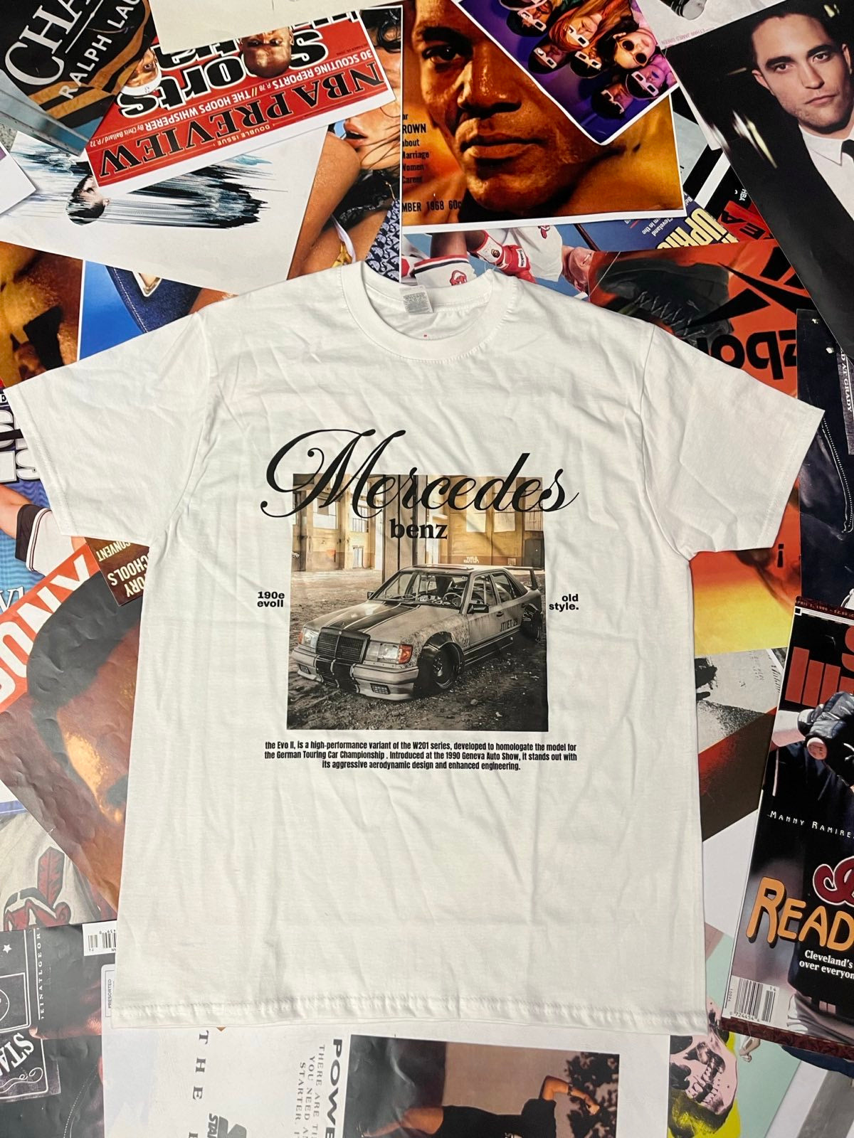 BOOTLEG triko bílé Mercedes Benz