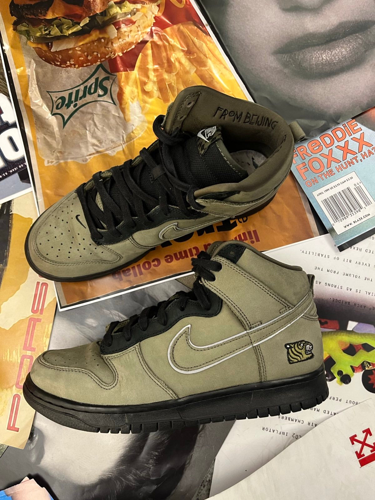 (42,5) Nike Dunk Hi tenisky olivově zelené