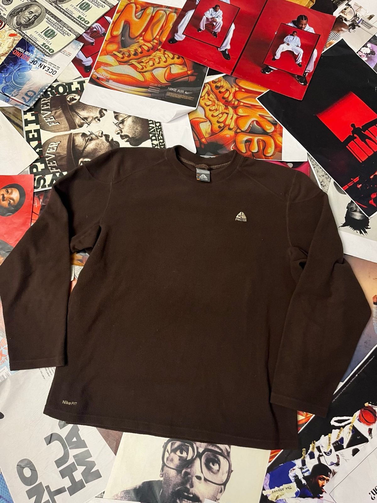 (L) ACG NIKE fleece crewneck hnědý