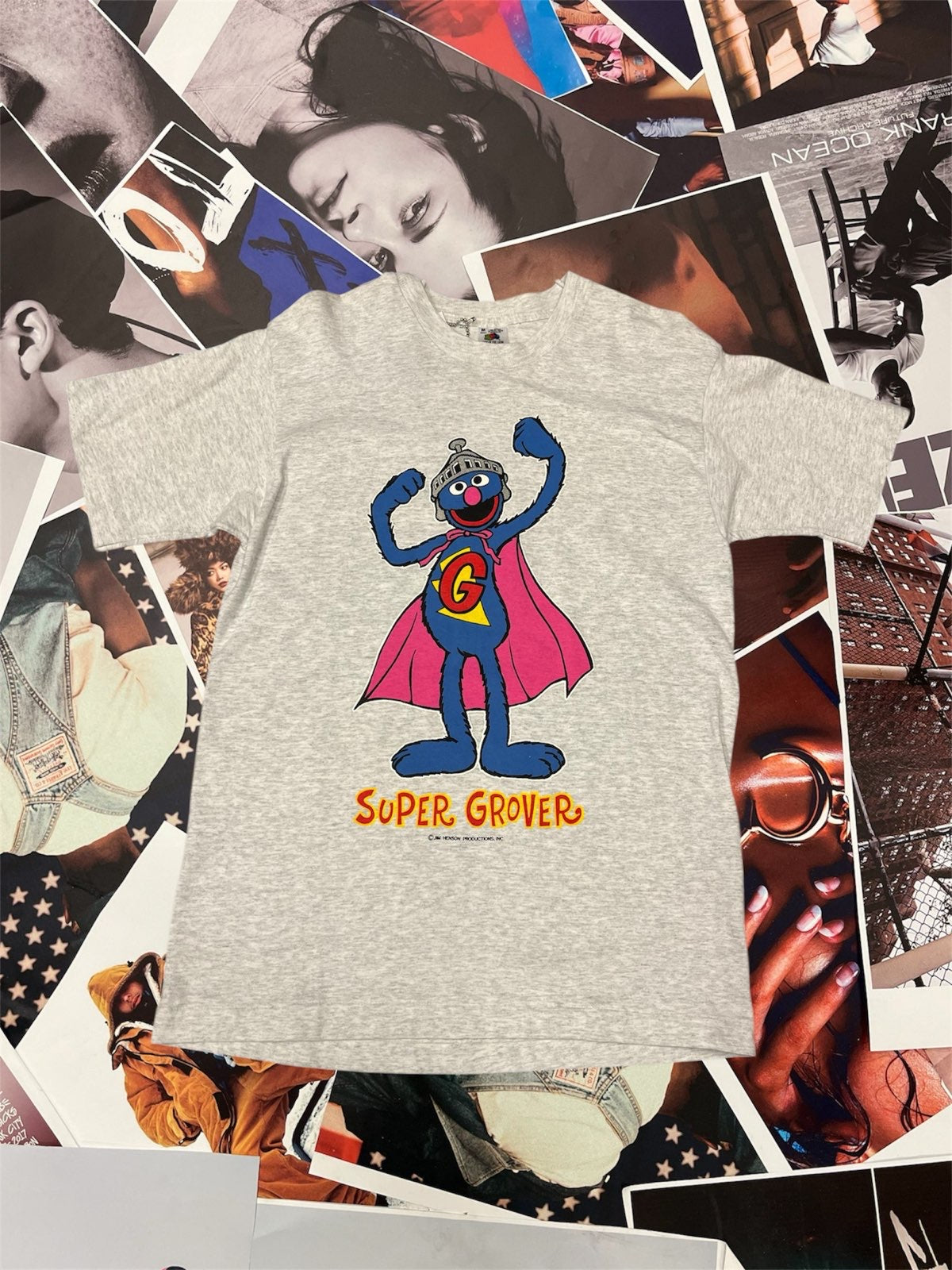 (M) Fruit Of The Loom tričko šedé Sesame Street