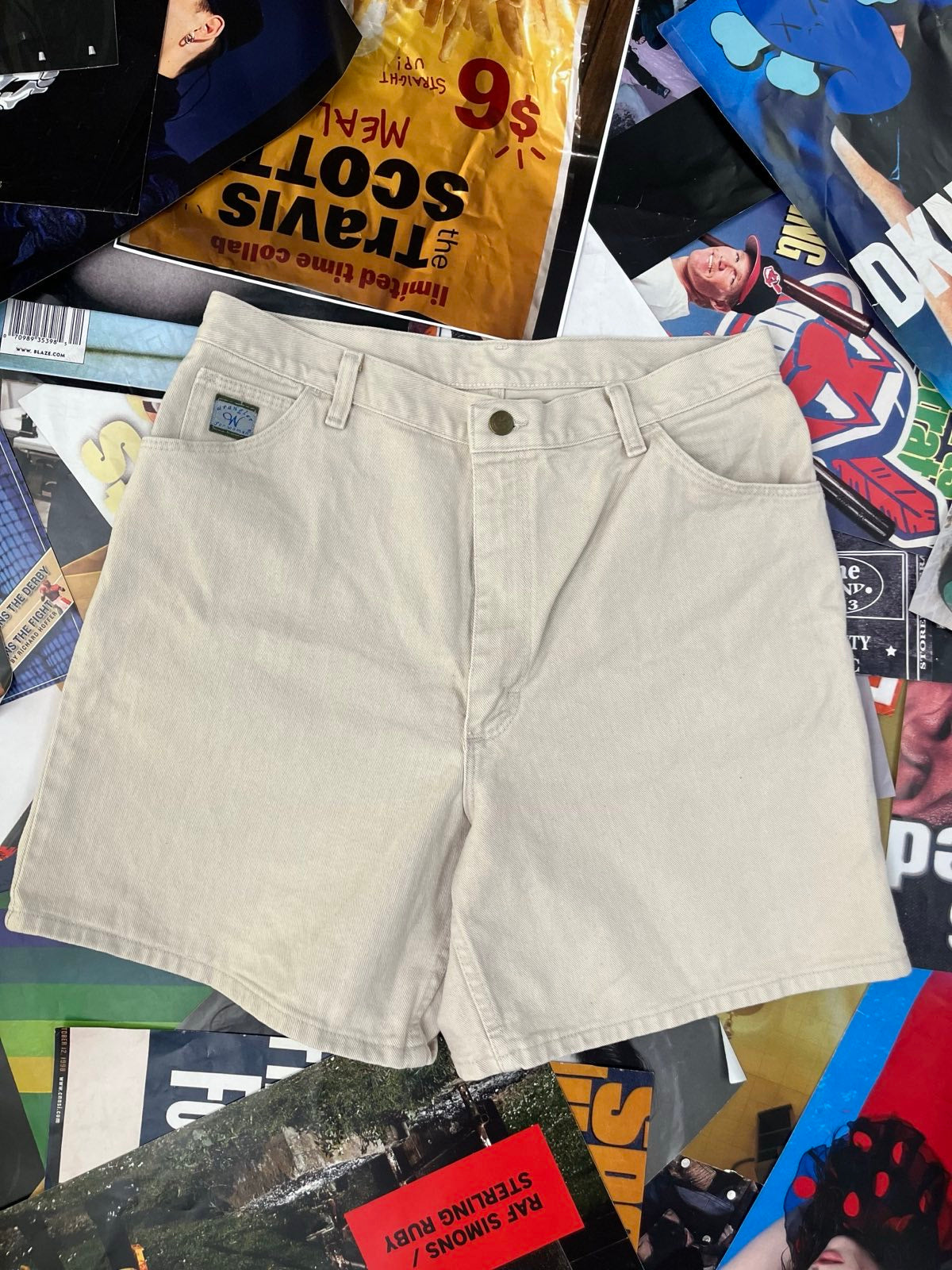 Wrangler kraťasy džínové světle béžové dámské L