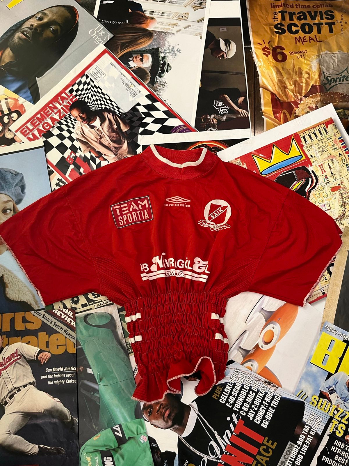 (XL) Umbro Reworked DRES červený, číslo 14 na zádech