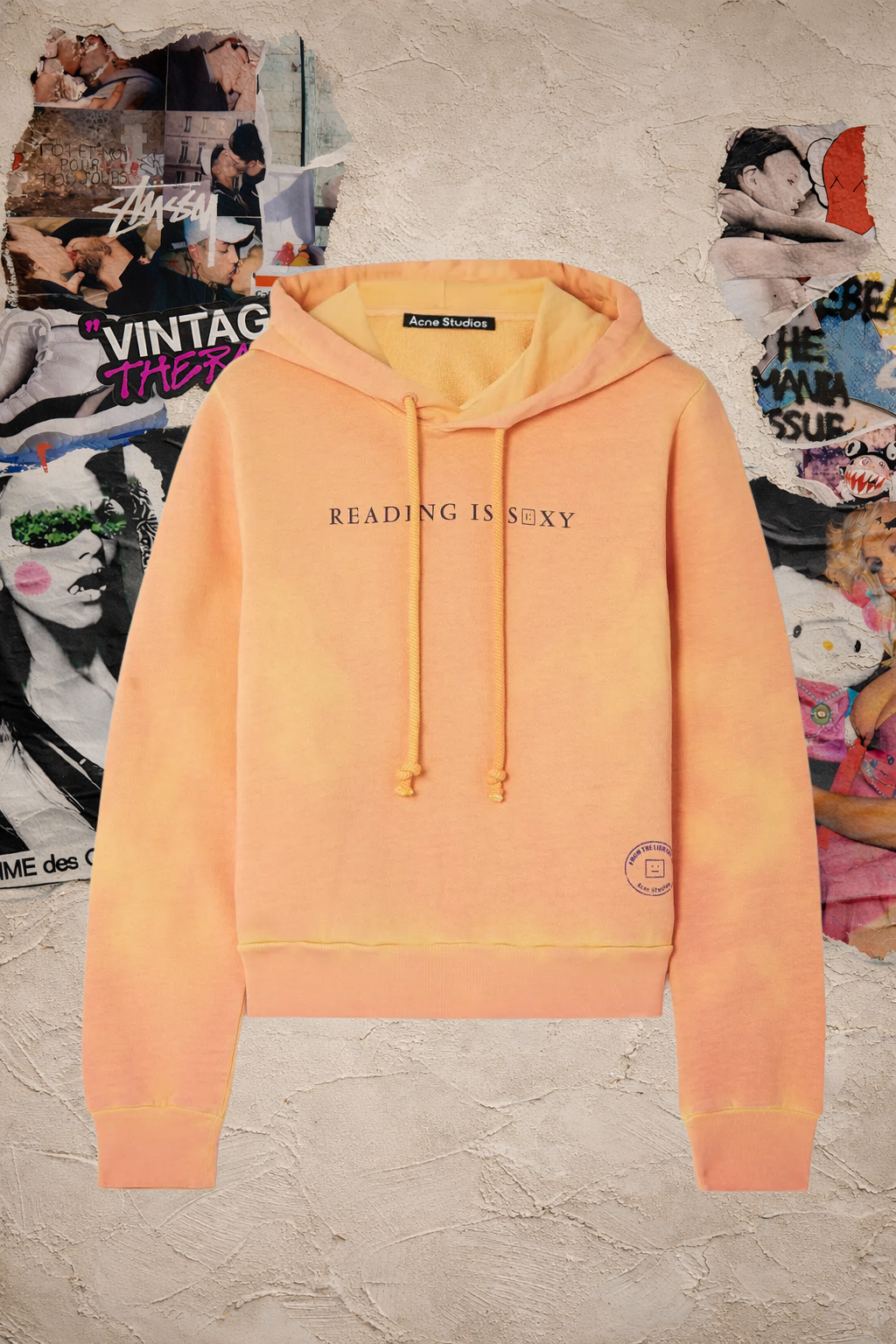 (S) Acne Studios Heat Reactive Hooded Sweatshirt Orange / Yellow