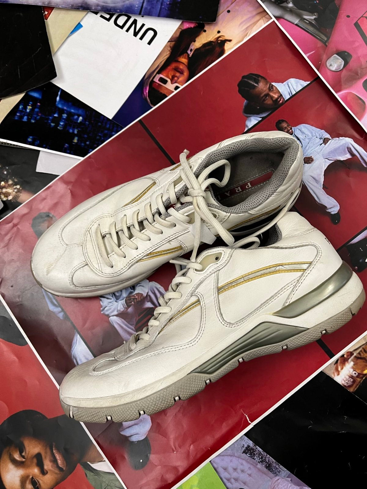 (38,5) Prada trainers tenisky krémové