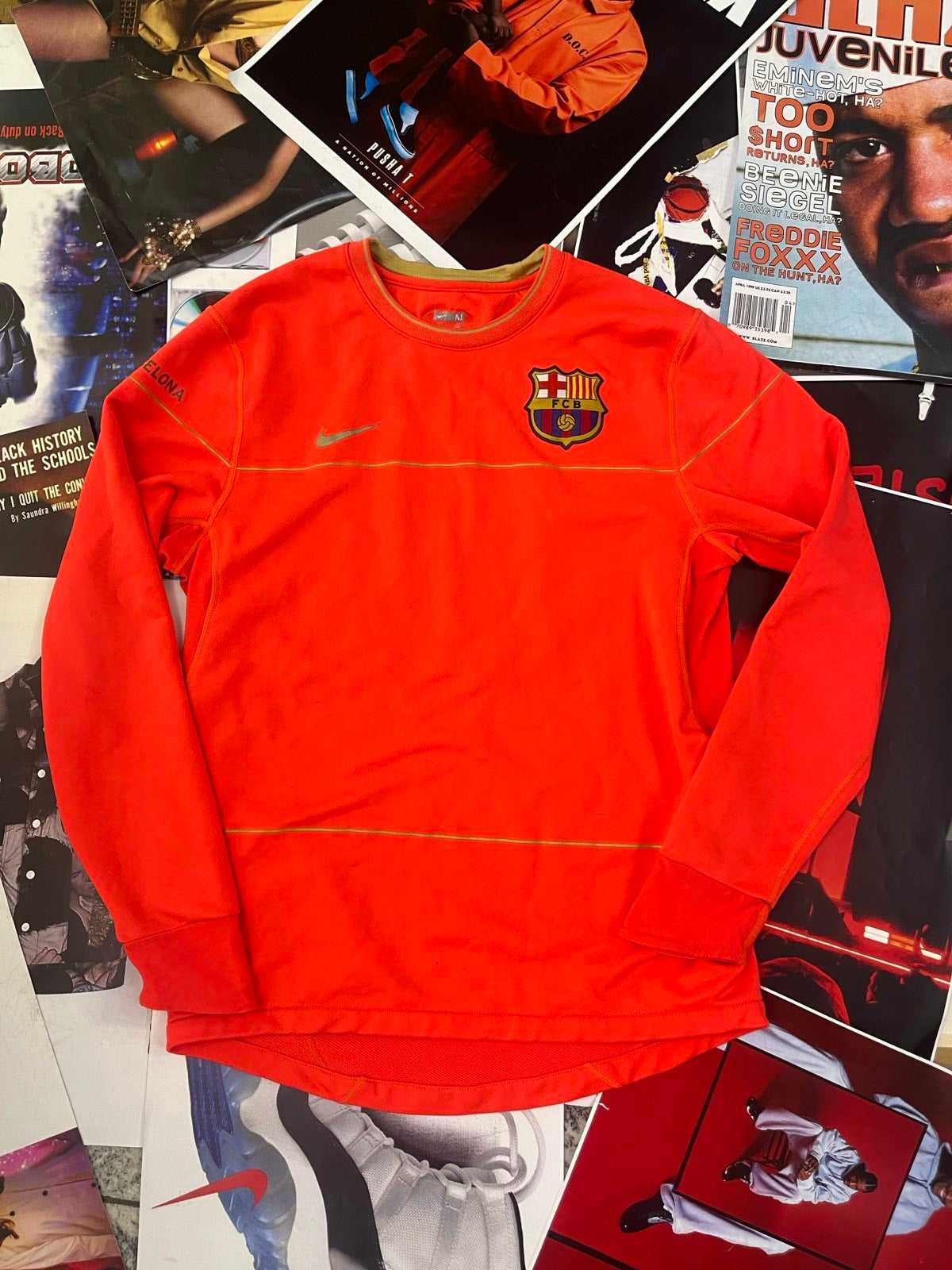Nike Barcelona DRES oranžový neon s dlouhým rukávem