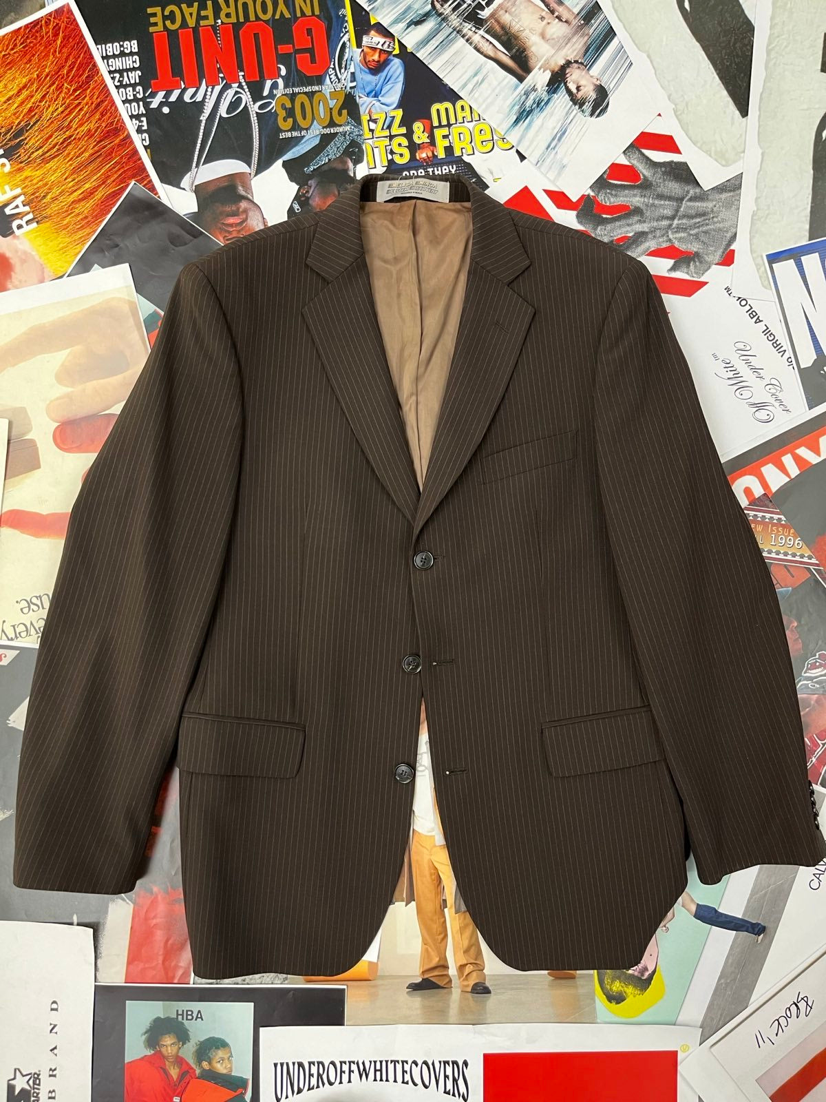 (M/L) Melisa Minca SAKO hnědé pruhované, vykrojená záda se stříbrnými kamínky