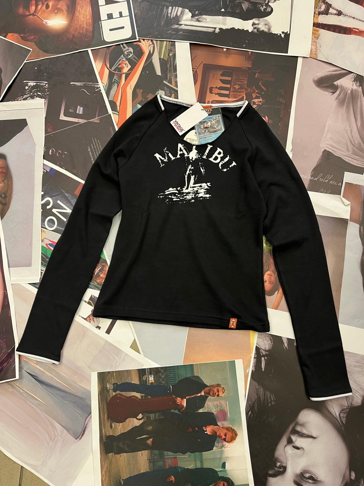 (S) HK Sportswear černé triko s dlouhým rukávem a nápisem Malibu