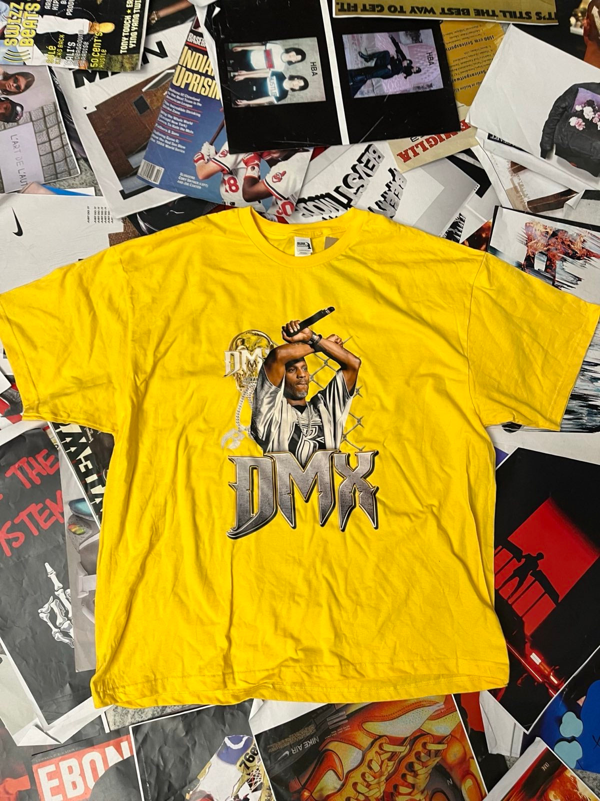 (3XL) 1of1 Gildan triko žluté s potiskem DMX