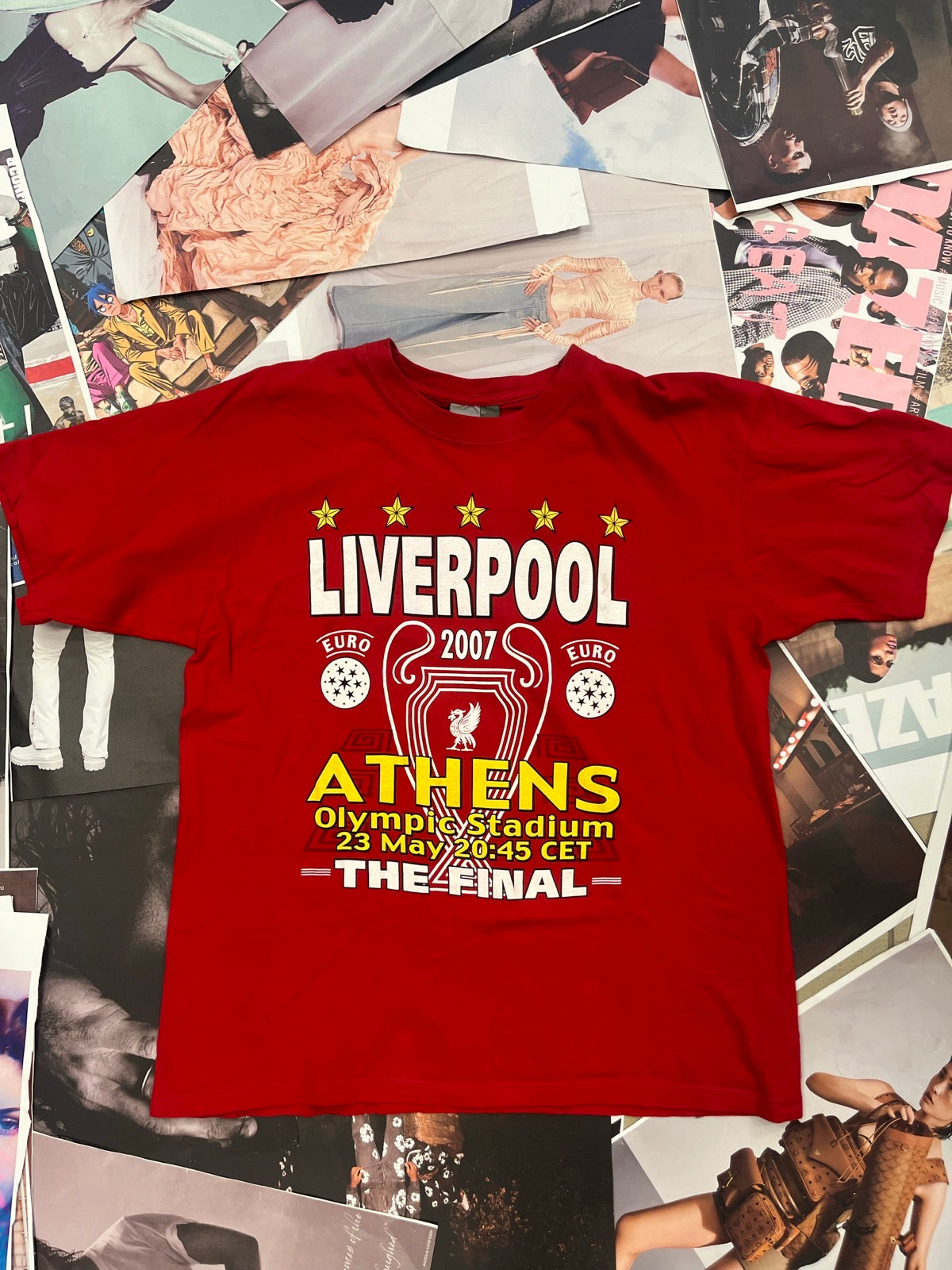 (XL) Liverpool FC Athens 2007 Final vintage tričko červené