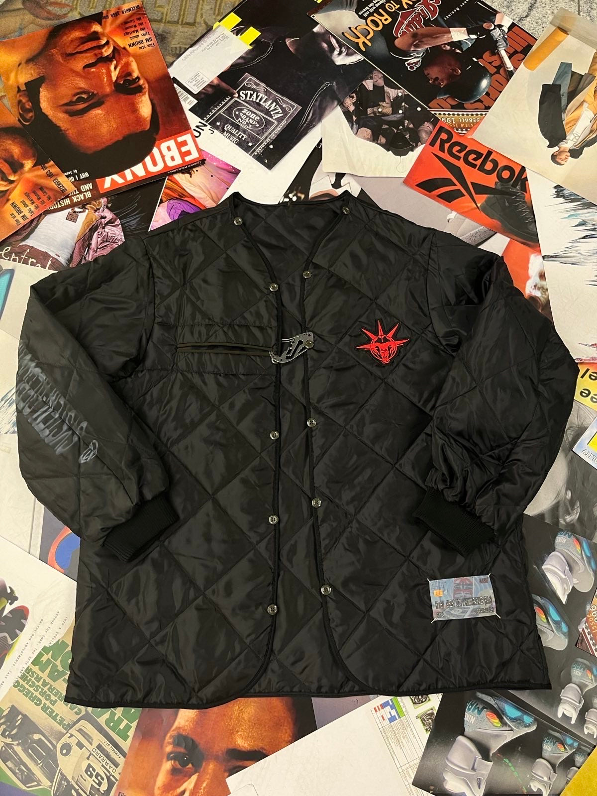 Bunda černá gledbaXolbram pavlíček (upcycled) XXL