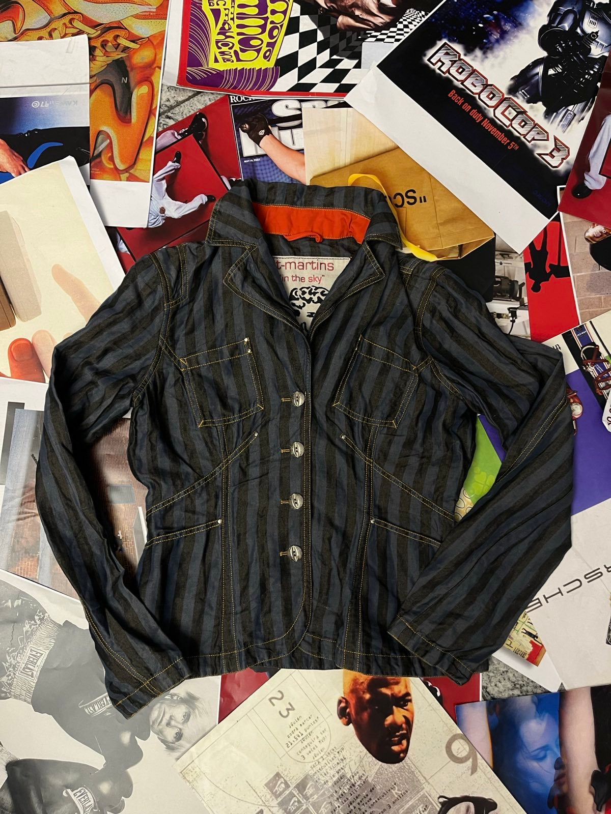 ST-MARTINS dámský blazer pruhovaný modrý M