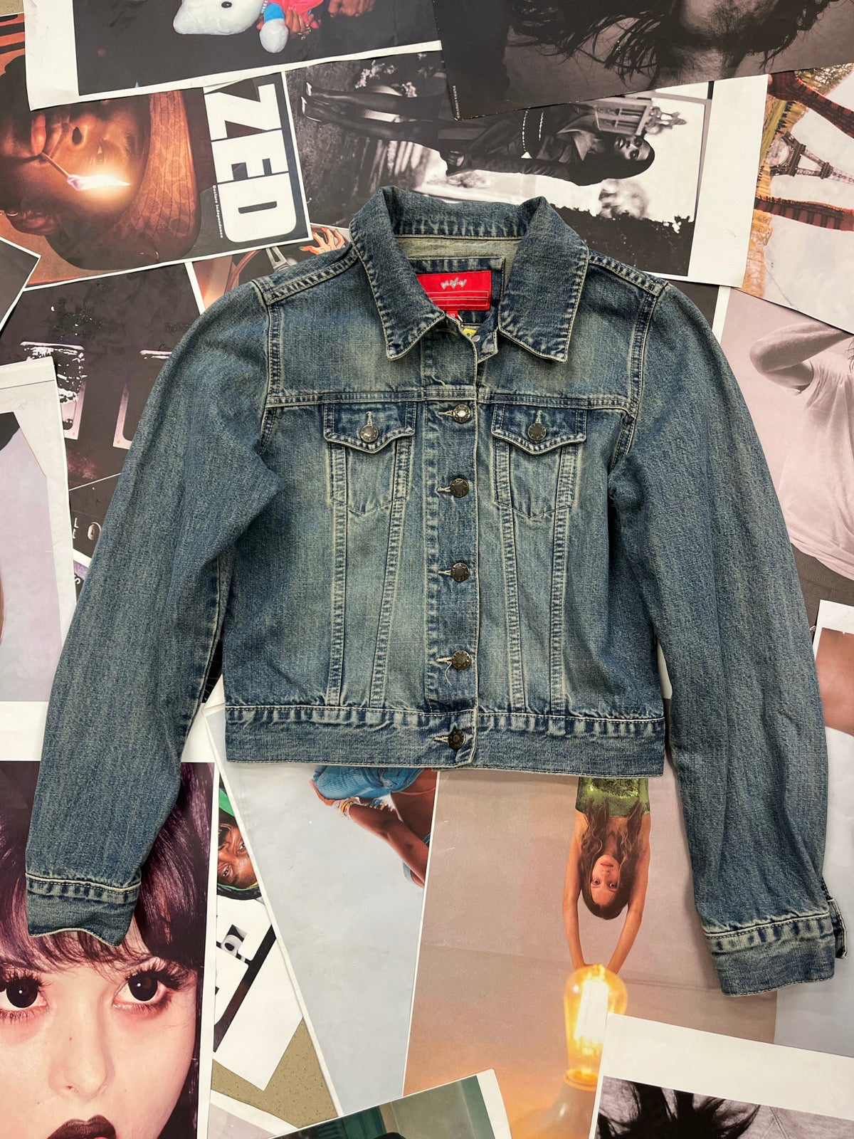 (S) Per Una modrá denim cropped bunda