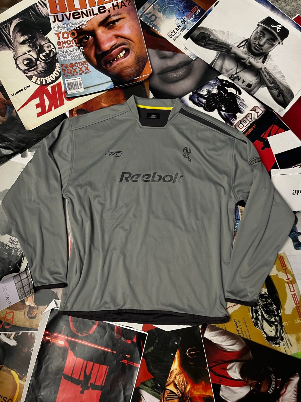 (L) Reebok crewneck šedý BW