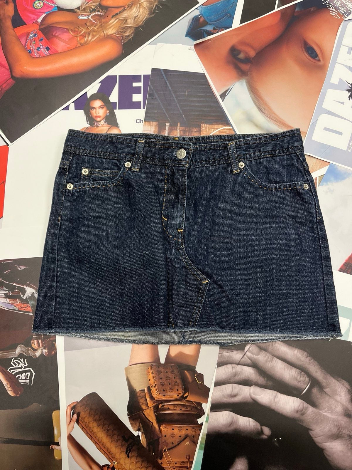 (M) Sisley raw denim sukně