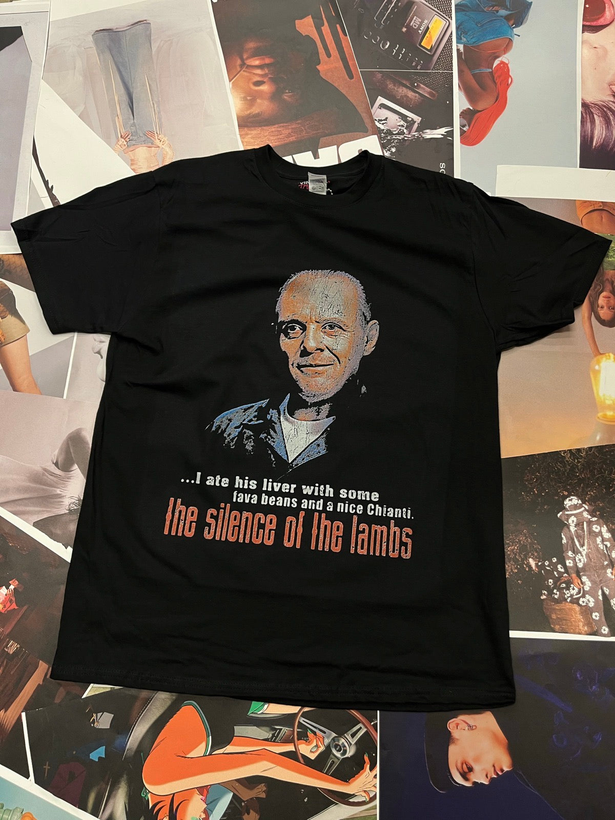 Bootleg triko černé Mlčení jehňátek / I ate his liver with some fava beans and nice Chianti...