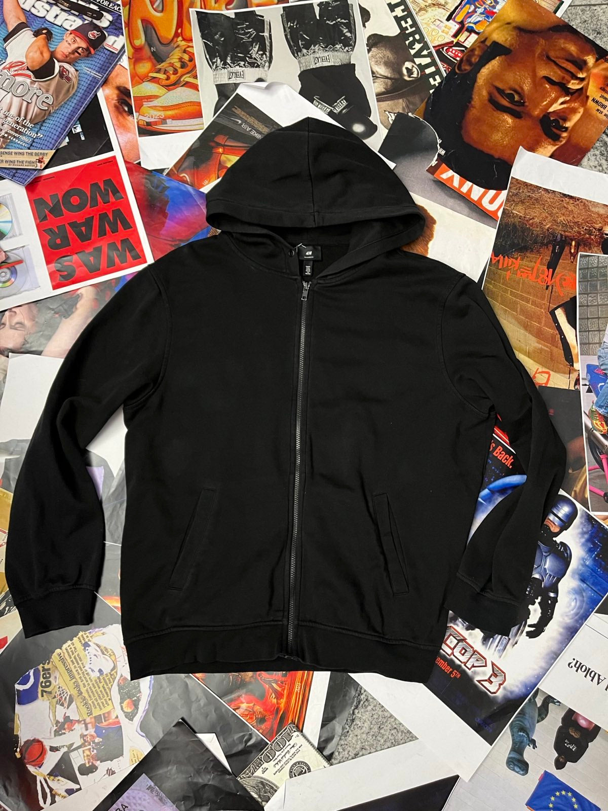 (XL) H&M černá mikina na zip