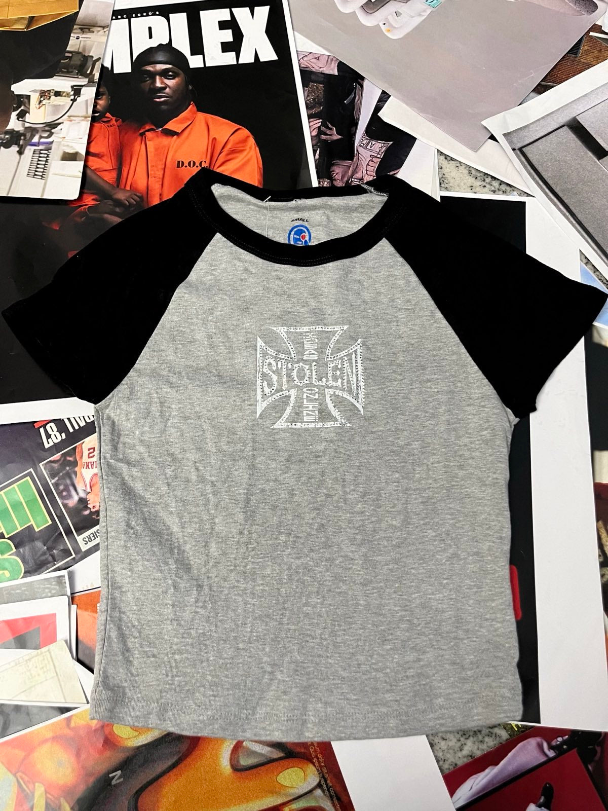 (S) 1of1 DÁMSKÉ BABYTEE šedé Westside Choppers logo