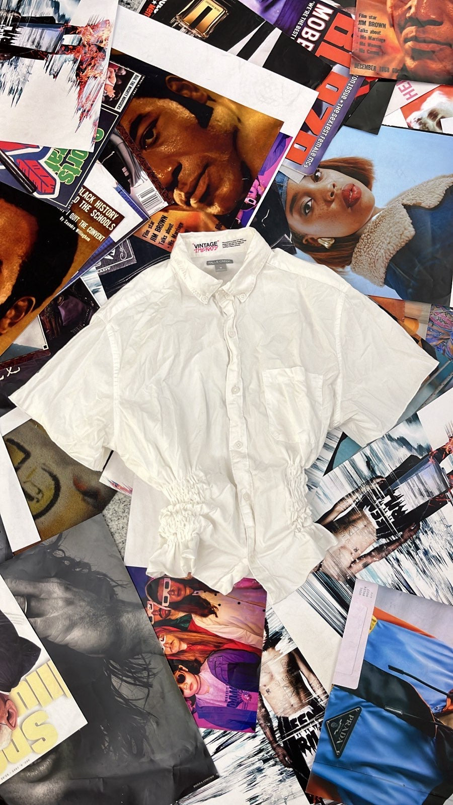 Reworked top Falls Creek Bílá košiles žabičkováním M