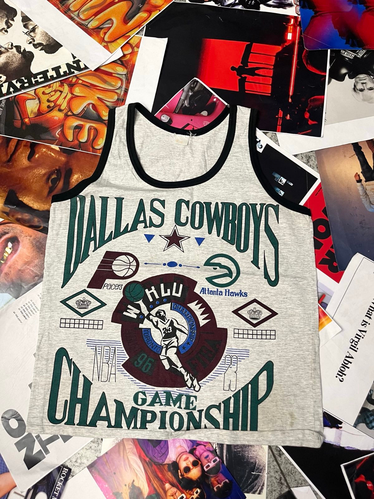 (XL) Tílko pánské šedé Dallas Cowboys Championship, potisk i zezadu