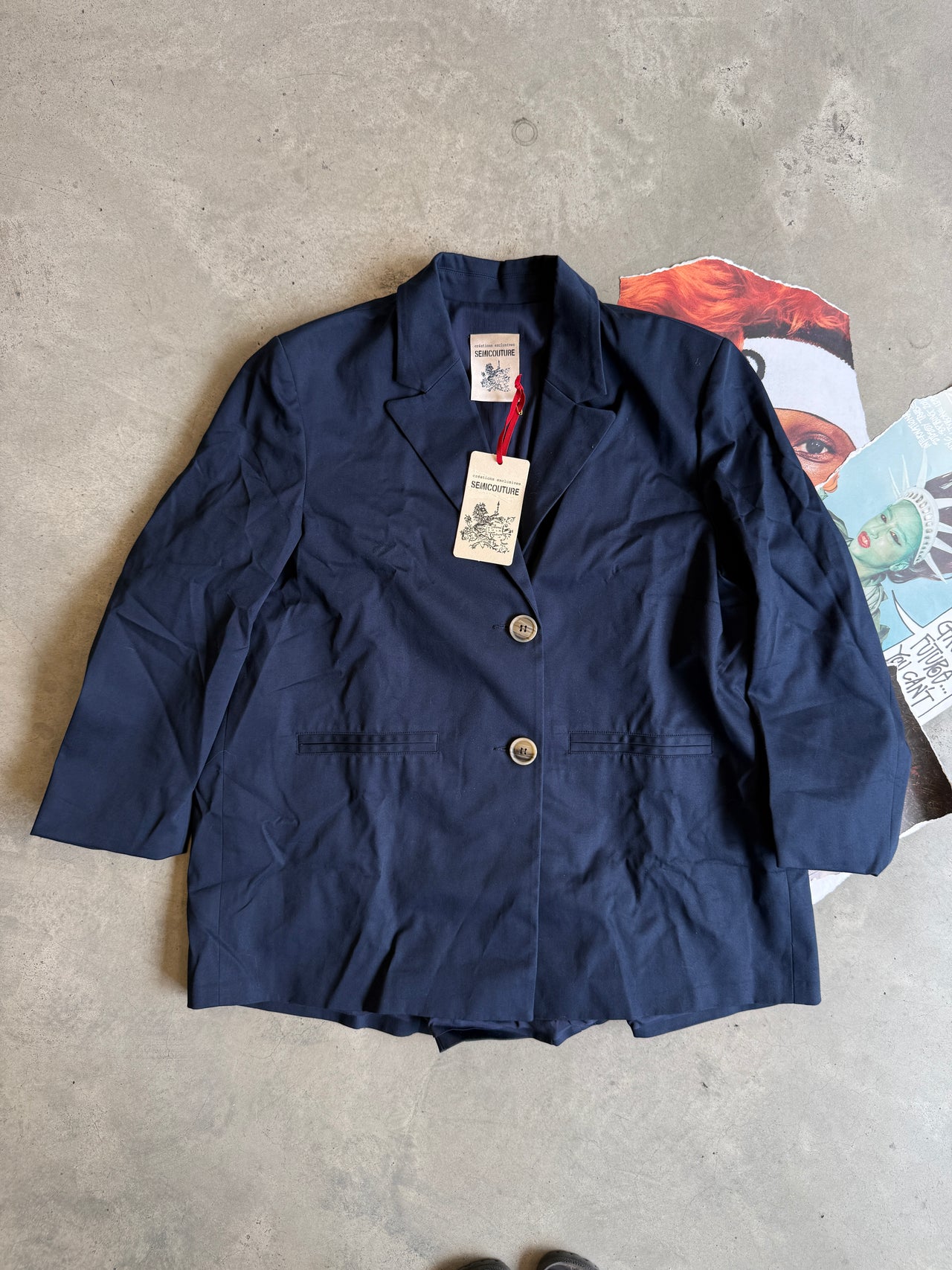 (XL) SEMICOUTURE sako modré