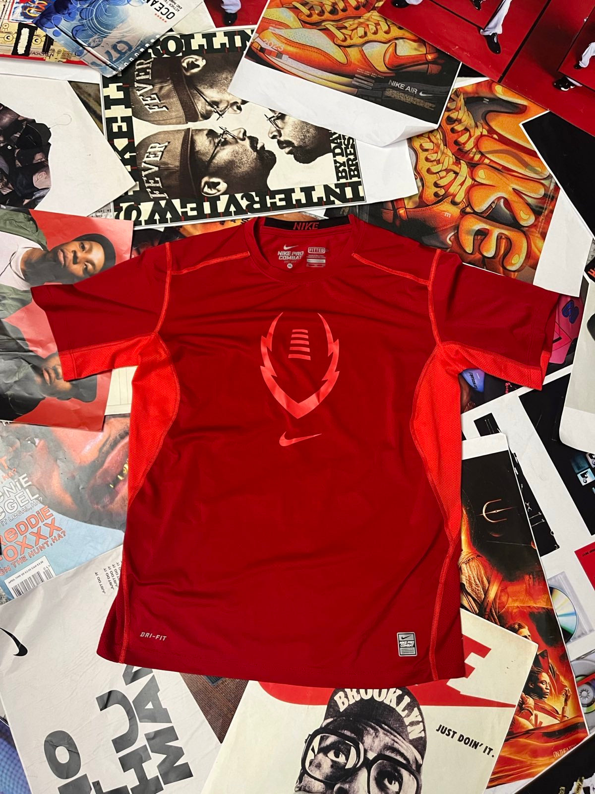 (XL) Nike kompresní triko pánské červené