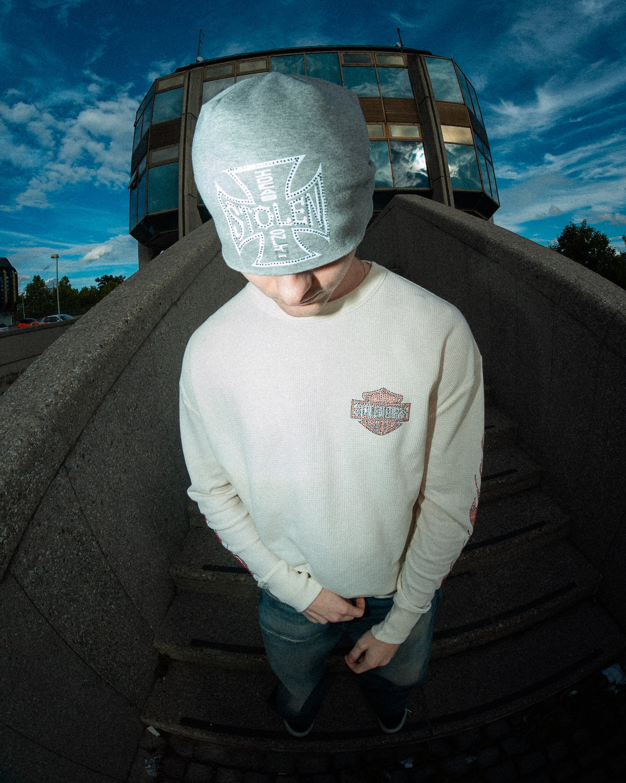 1of1 BEANIE šedá Westside Choppers logo