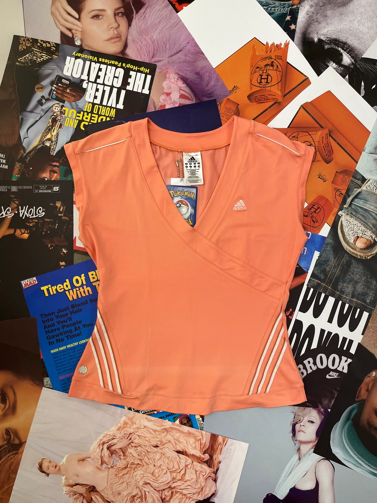 (L) Adidas růžové tenisové tílko dámské