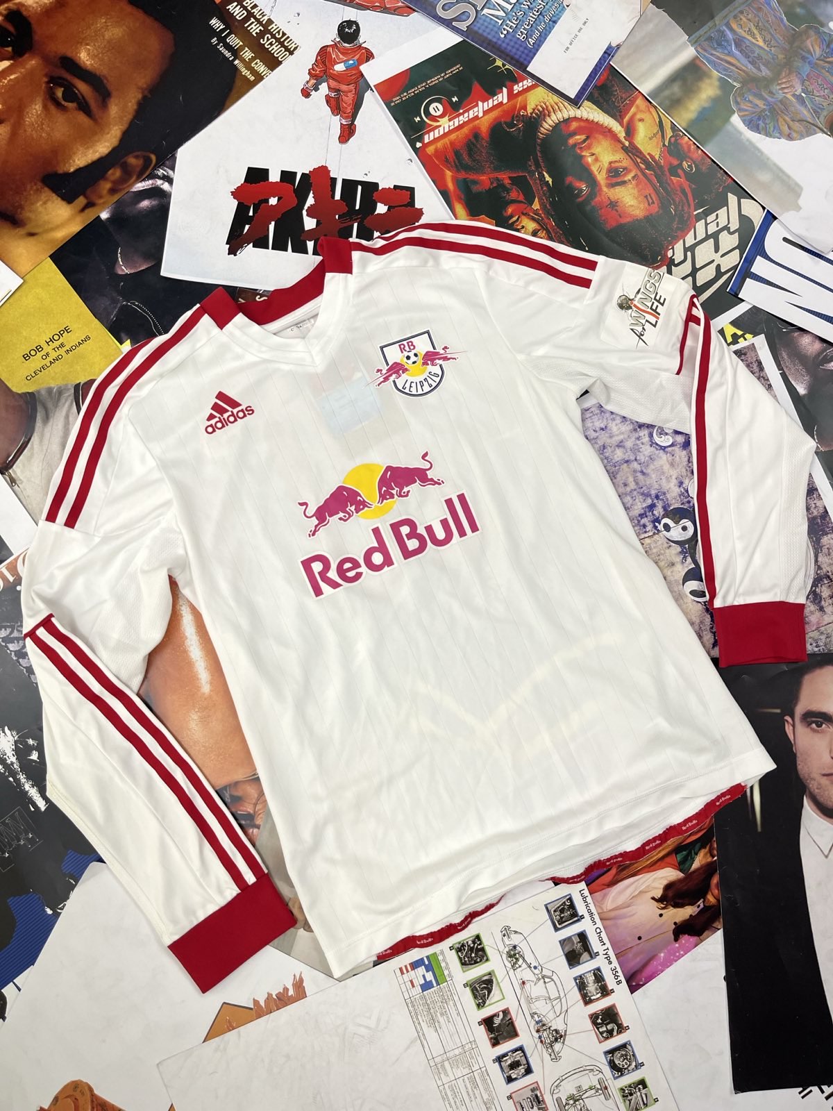 (L) Adidas DRES s dlouhým rukávem bílý Redbull Leipzig