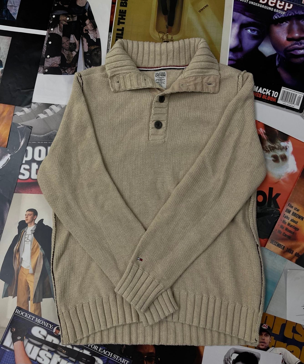 Hilfiger svetr béžový světlý 2XL