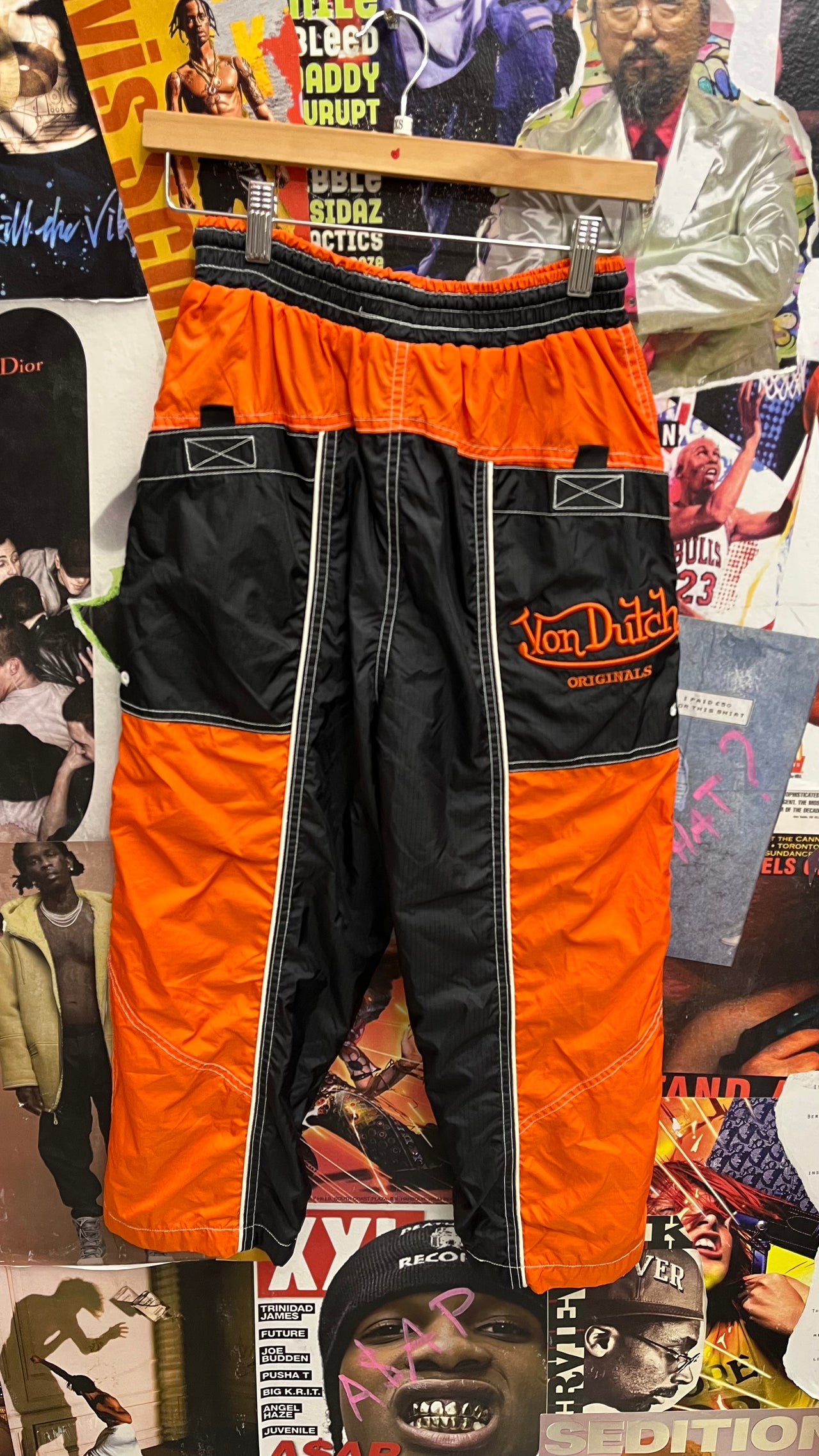 Von Dutch černo-oranžové šusťáky XS