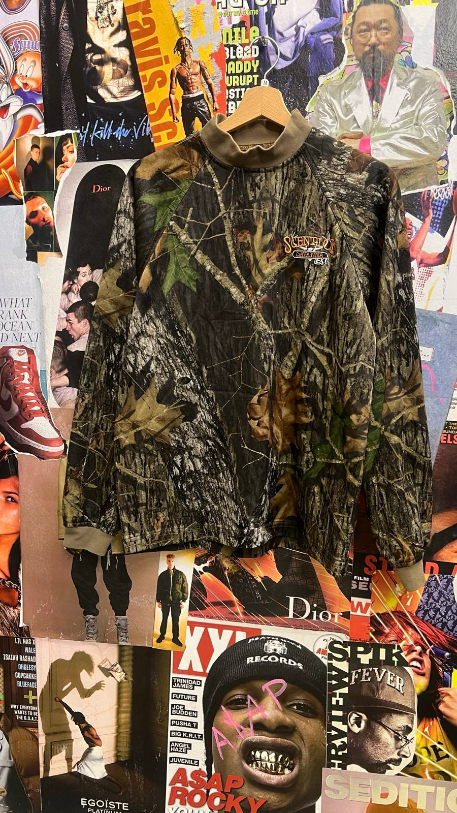 CAMO triko s dlouhým rukáve a oranž výšivkou SCENT-LOK SAVANA M