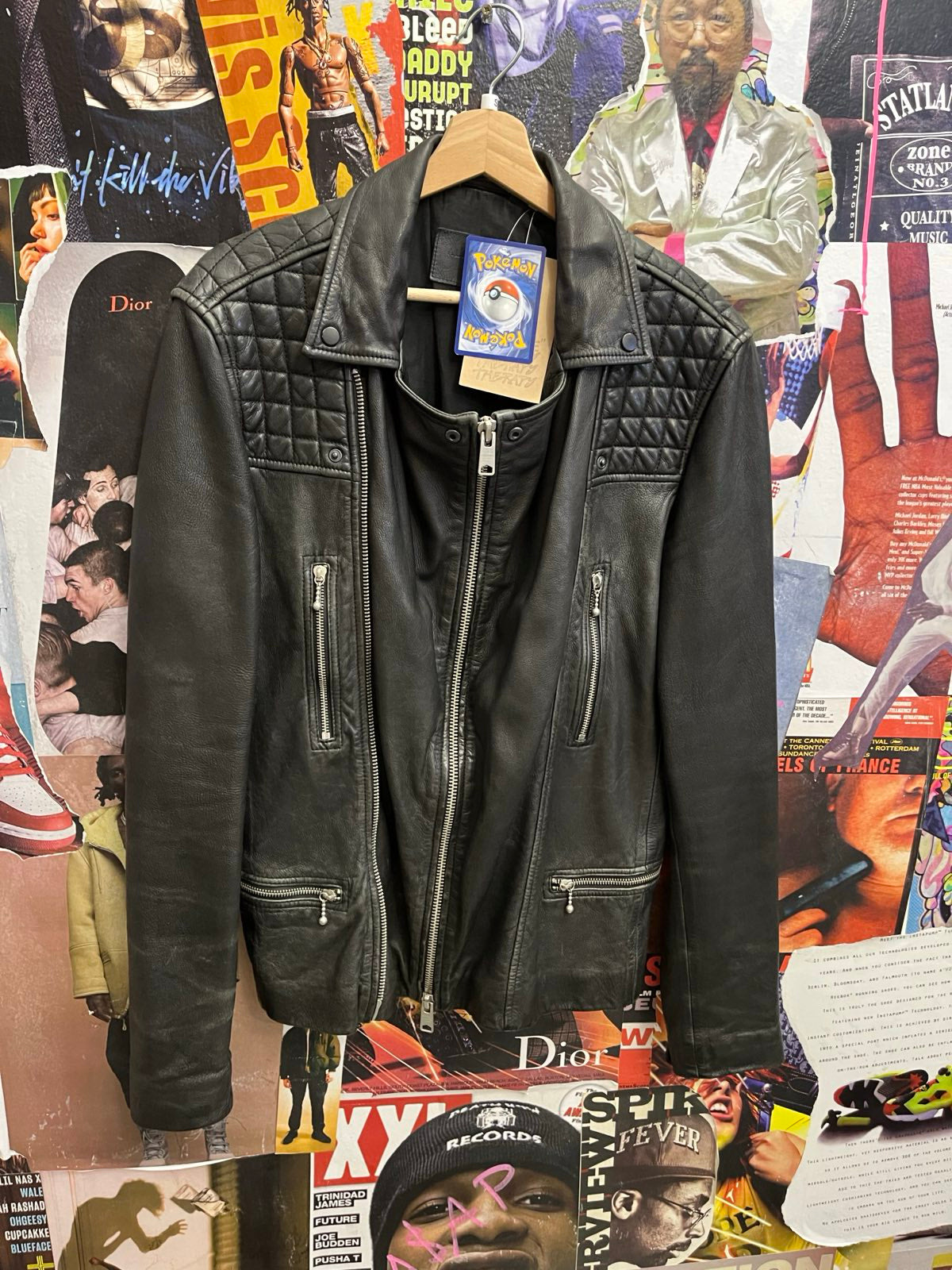 Allsaints bunda kožená černá pánská S