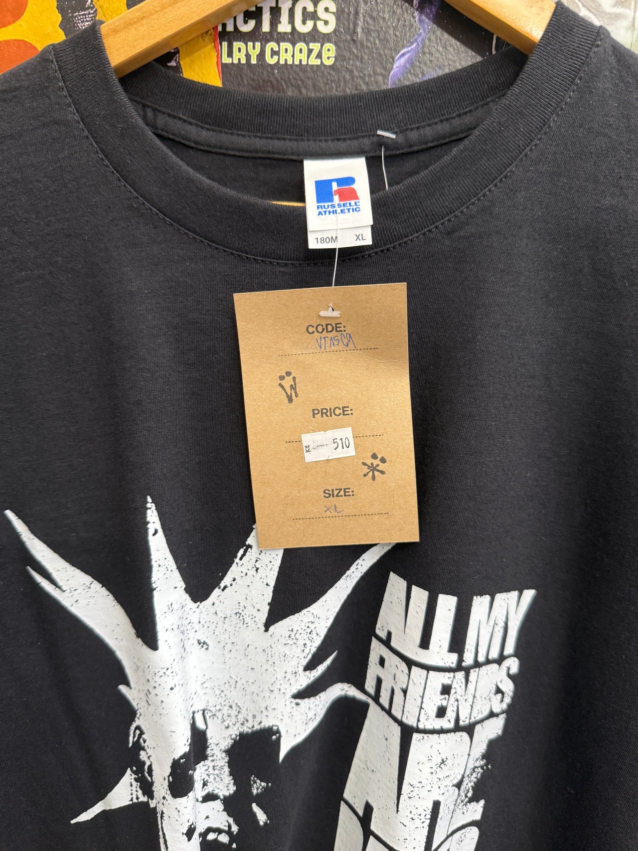 Tee černé 1of1 potisk bílý All my friends are baked XL