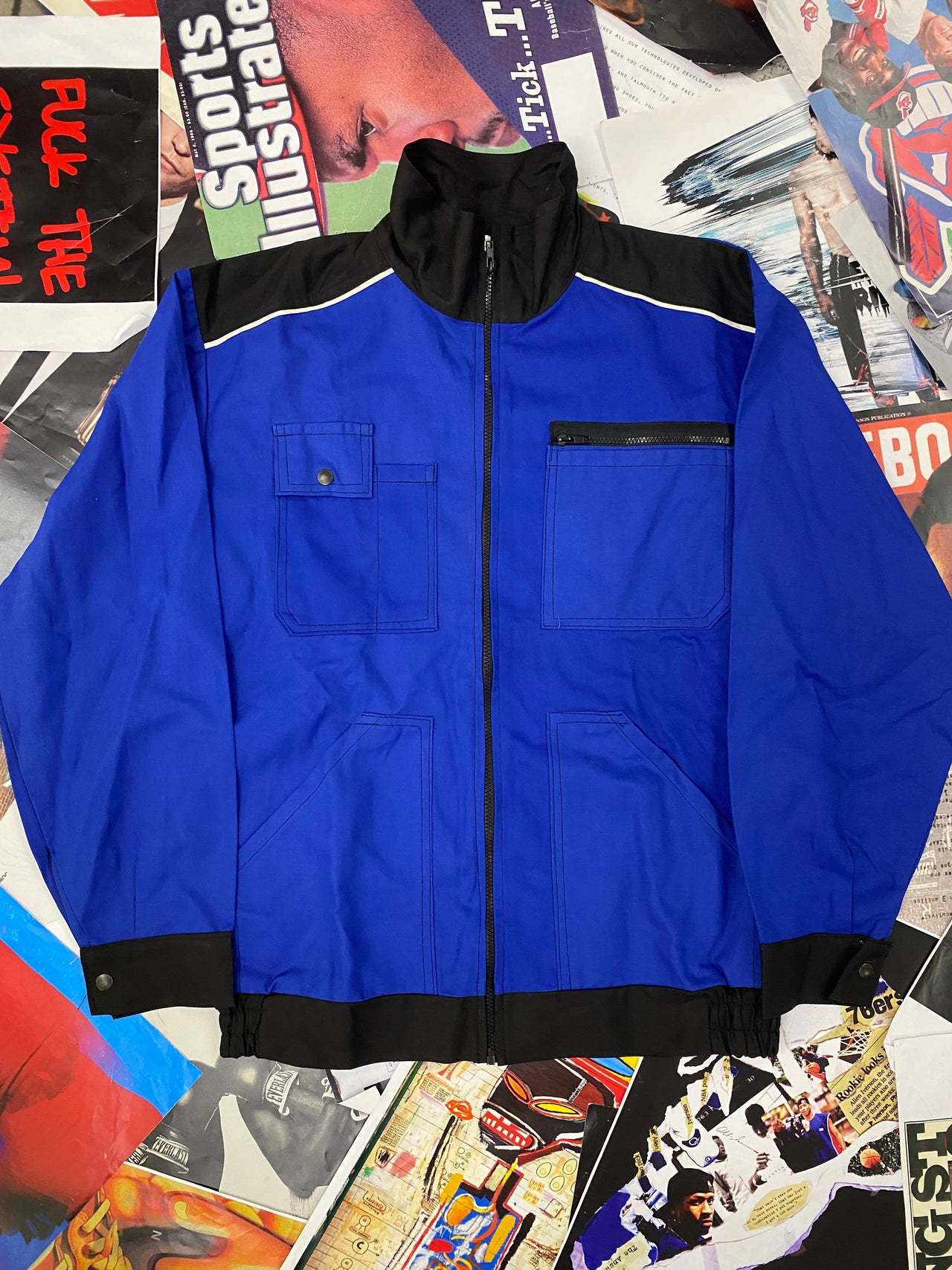 (XL) Modro černá workwear jacket na zádech MM Dresler s.r.o.