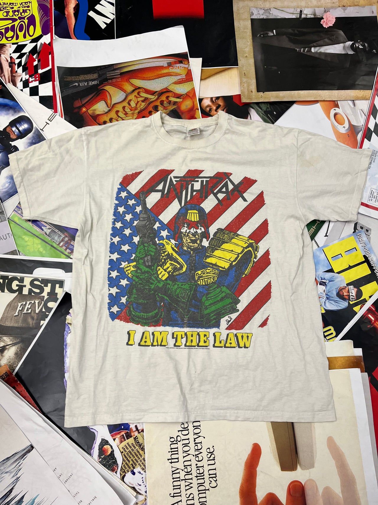 (L) Anthrax I am the Law triko bílé
