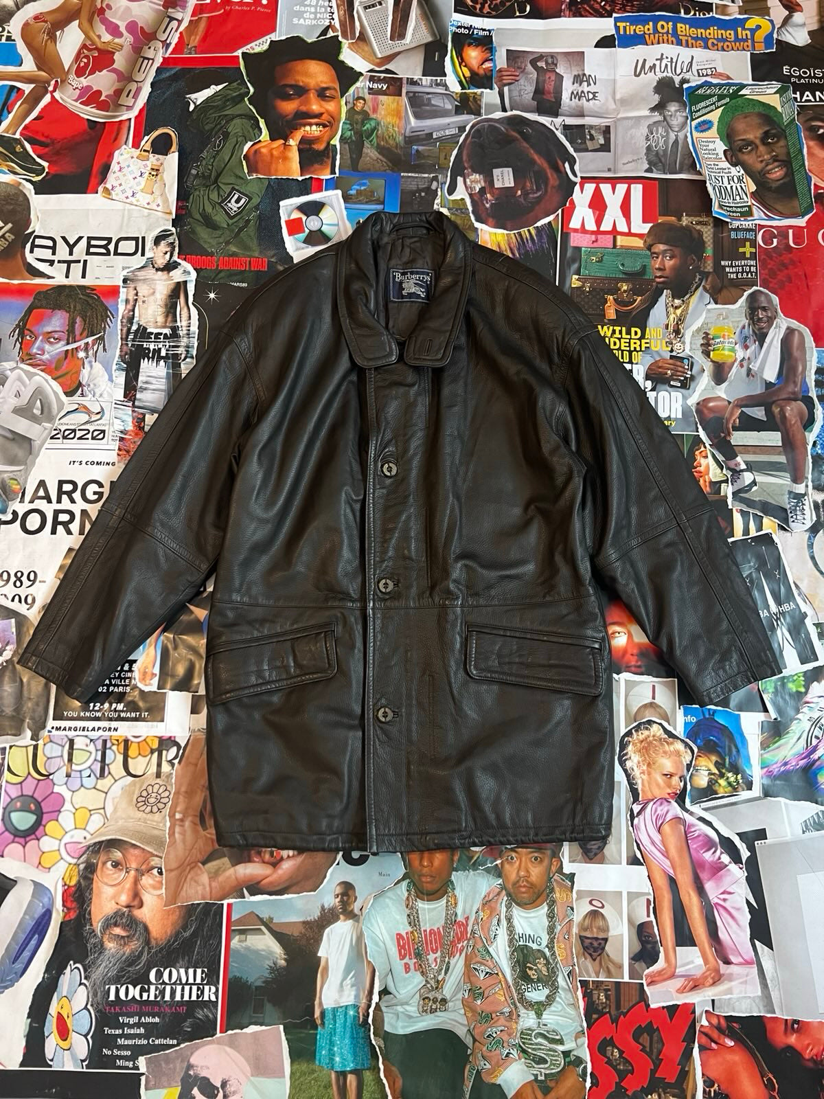 Burberry kabát kožený XL