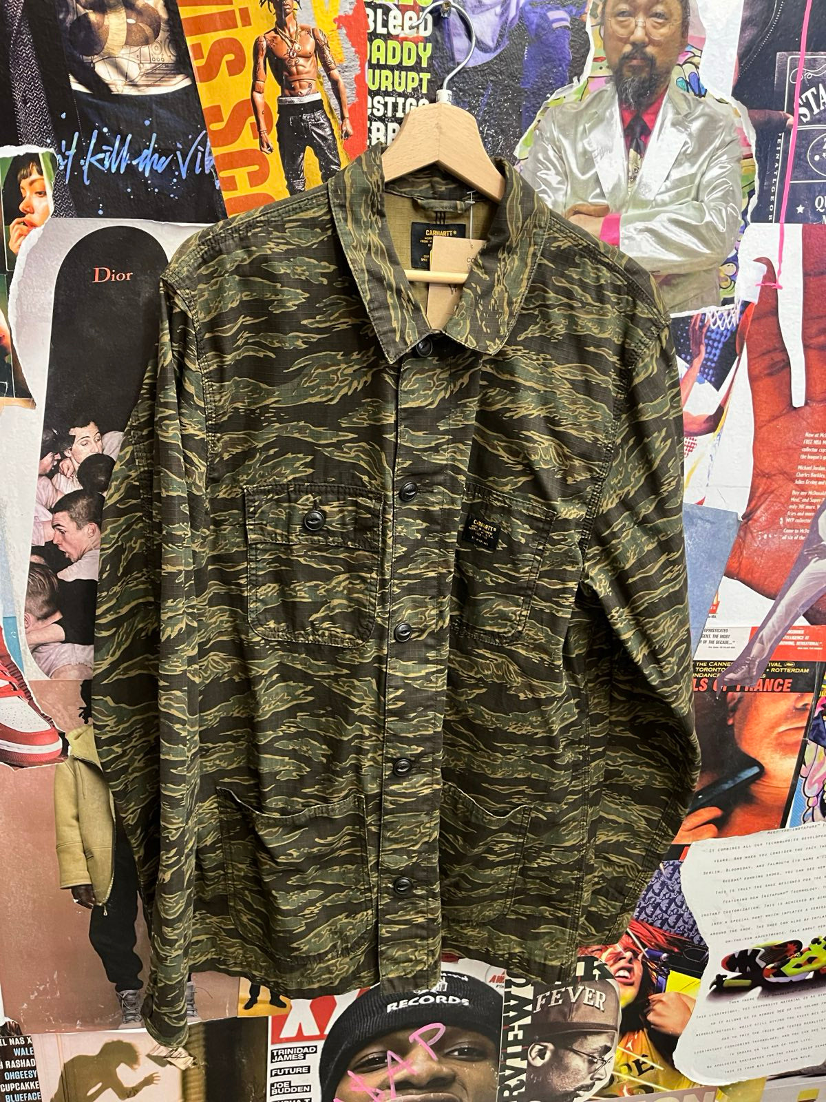 Carhartt košile maskáčová s dlouhým rukávem XL