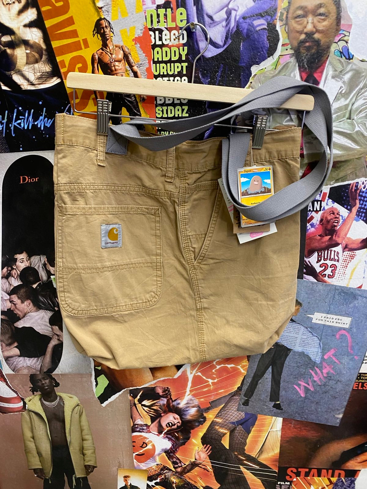 VT upcyklovaný tote bag Carhartt hnědý