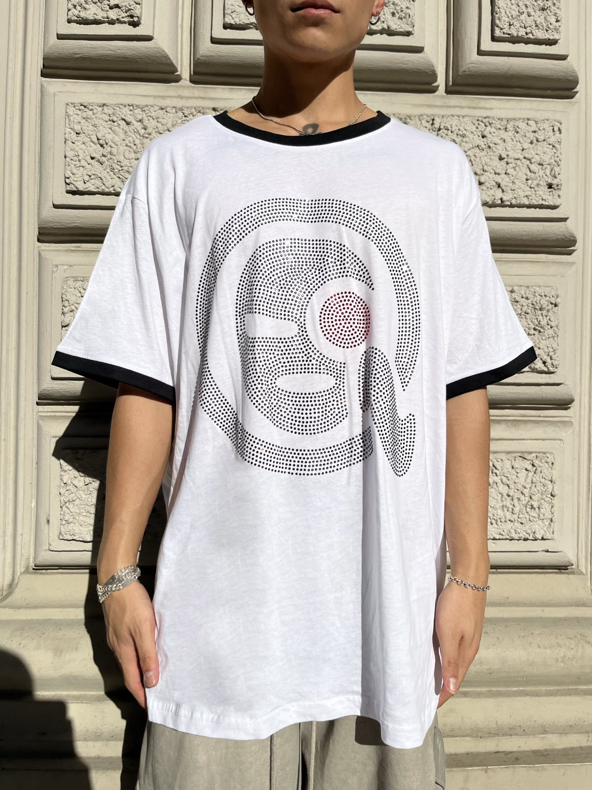 (4XL) 1of1 RINGER TRIKO bílé STOLEN rhinestones logo